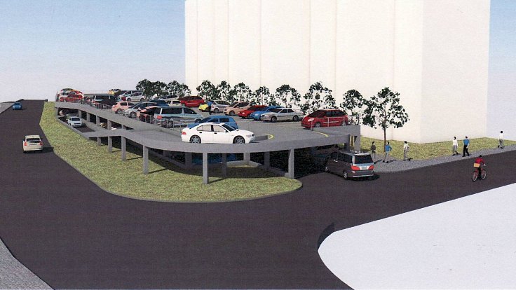 Vizualizace patrového parkování v Mohelnici