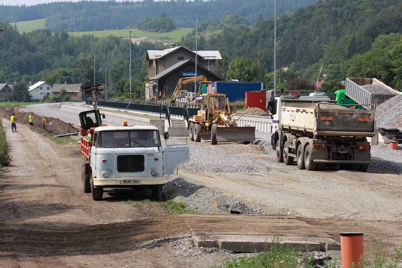 Bohdíkov, červenec 2016. Rekonstrukce trati Bludov - Jeseník