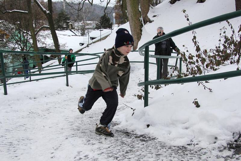 Welzlův běh do zámecké brány v sobotu 14. ledna v Zábřehu