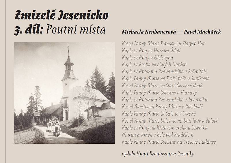 Titulní strana připravovaného třetího dílu knižní série Zmizelé Jesenicko.