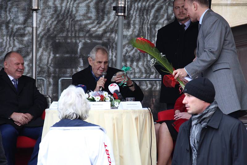 Prezident Miloš Zeman na návštěvě Mohelnice