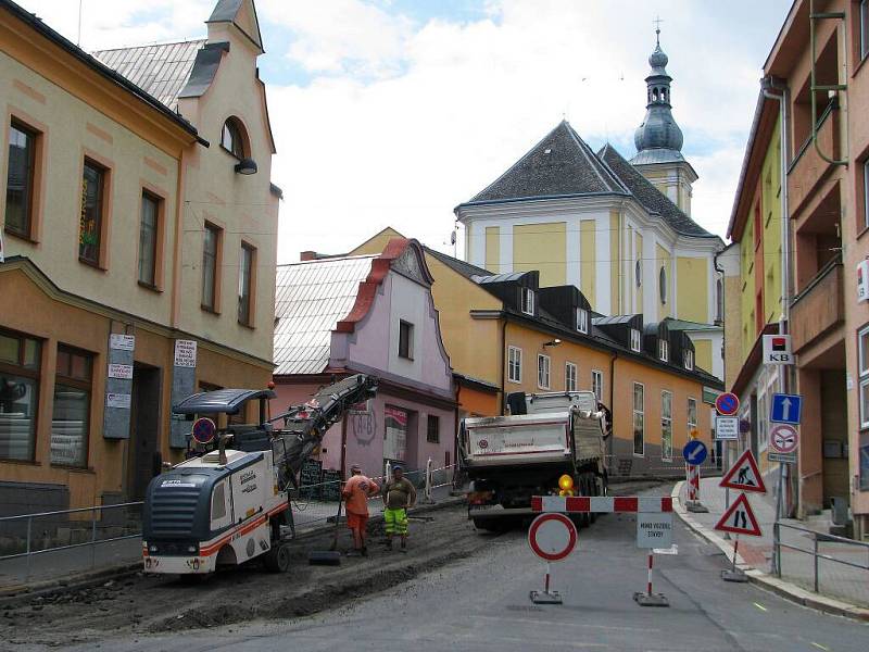Rekonstrukce Žižkovy ulice v centru Zábřehu.