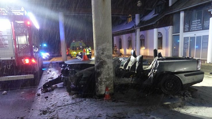 Nehoda v neděli 10. ledna večer na hraničním přechodu ve Zlatých Horách.