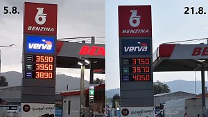 Srovnání cen pohonných hmot v Šumperku a okolí. Benzina/Orlen Šumperk Jesenická.