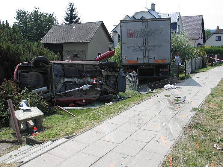 Místo smrtelné dopravní nehody ve Velkých Losinách