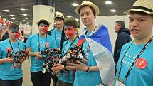 Tým R. U. R. na celosvětovém finále soutěže First Lego League v americkém Detroitu