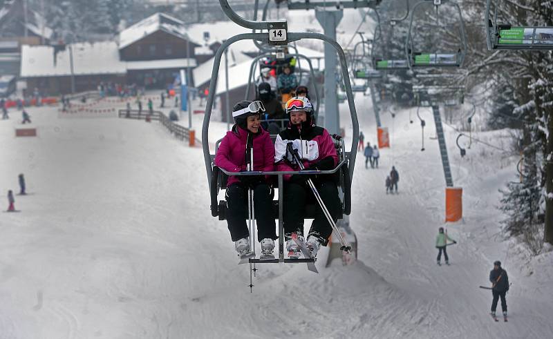 Lyžování ve Skiparku Filipovice v Jeseníkách - 9. února 2018