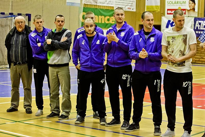 Zápas vítězů II. ligy ve futsalu: Gardenline Litoměřice - AC Gamaspol Jeseník 5:7, 15. dubna 2016.