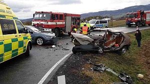 Nehoda ve čtvrtek 10. listopadu u Supíkovic.