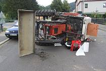 Nehoda traktoru v Hanušovicích - 17. srpna 2022