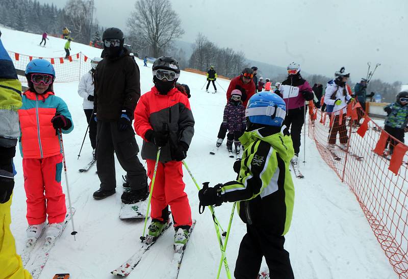 Lyžování ve Skiparku Filipovice v Jeseníkách - 9. února 2018