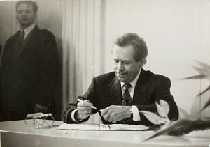 Václav Havel v Šumperku v roce 1993.
