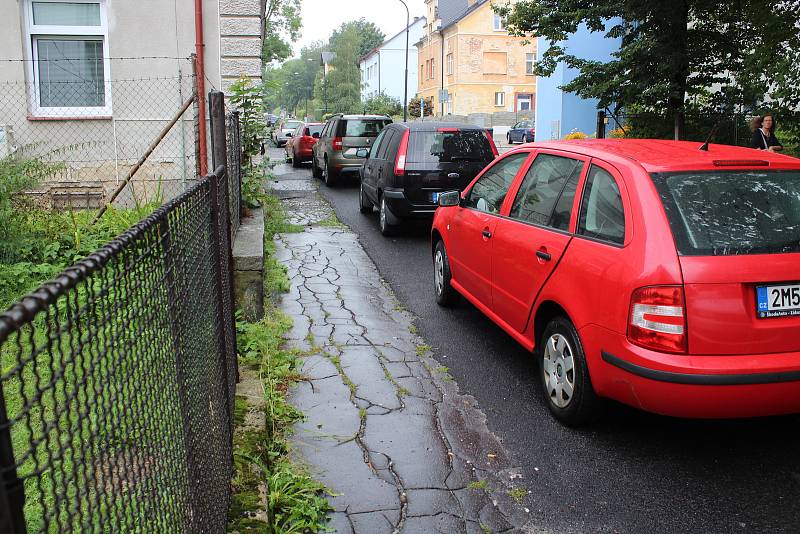 Tyršova ulice v Jeseníku v srpnu 2019.