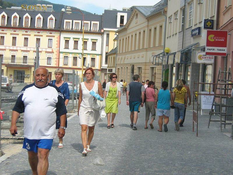 Aktuální situace na Masarykově náměstí v Jeseníku