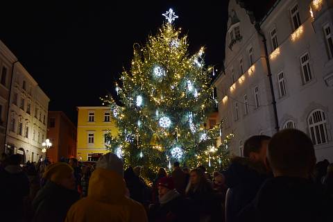 Rozsvícení vánočního stromu v Šumperku.