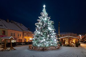 Vánoční strom v Mohelnici 2023.