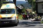Nehoda na sobotní etapě závodu Czech Cycling Tour na Rejvízu na Jesenicku