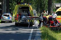 Nehoda na sobotní etapě závodu Czech Cycling Tour na Rejvízu na Jesenicku