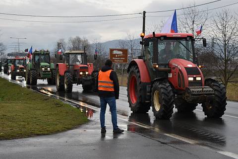 Protest zemědělců v Šumperku.