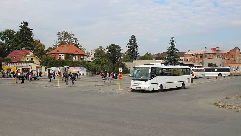 Autobusové nádraží v Šumperku v roce 2018