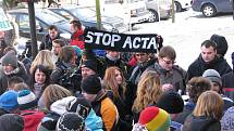 Šumperská demostrace proti ACTA, čtvrtek 2. února 2012