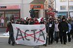 Šumperská demostrace proti ACTA, čtvrtek 2. února 2012