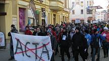 Šumperská demostrace proti ACTA, čtvrtek 2. února 2012