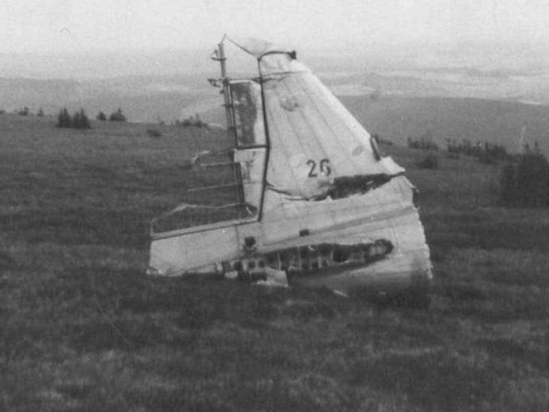 Snímky letounu po nehodě na Vysoké Holi.