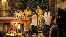 Požehnání tříkrálovým koledníkům ze severní části olomoucké arcidiecéze v Zábřehu.