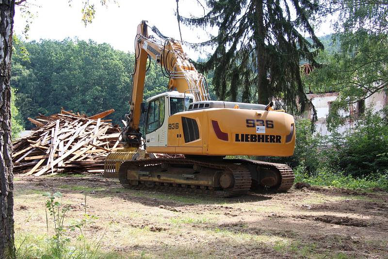 Demolice Sanatorky v Šumperku, stav k 19. červnu 2018.