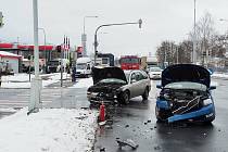 Nehoda na průtahu Šumperkem v pátek 15. ledna.