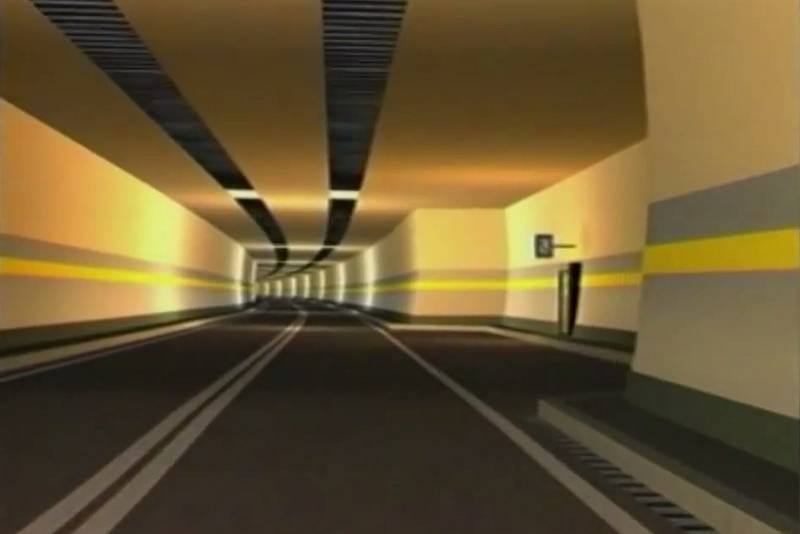 Vizualizace tunelu pod červenohorským sedlem z roku 1999