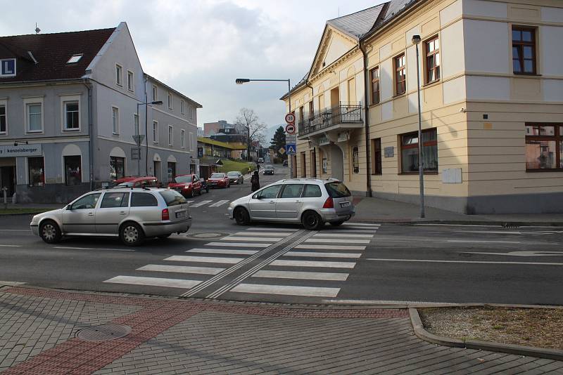 Současná podoba křižovatky u hotelu Praděd