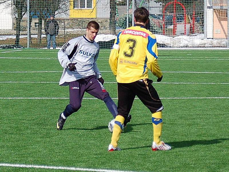 Zábřeh remizoval v přípravném utkání se zálohou Zlína (žluté dresy)