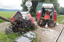 Nehoda traktoru a vlaku na Štítecku