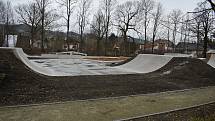 Skatepark v Jeseníku před dokončením.