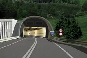 Vizualizace tunelu pod Červenohorským sedlem z roku 1999