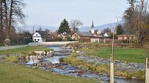 Protipovodňová opatření na řece Desné - povodňový park mezi ulicemi Družstevní a Vodácká.