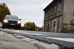 Rekonstruovaná silnice I/44 v Bludově, stav v pondělí 26. října