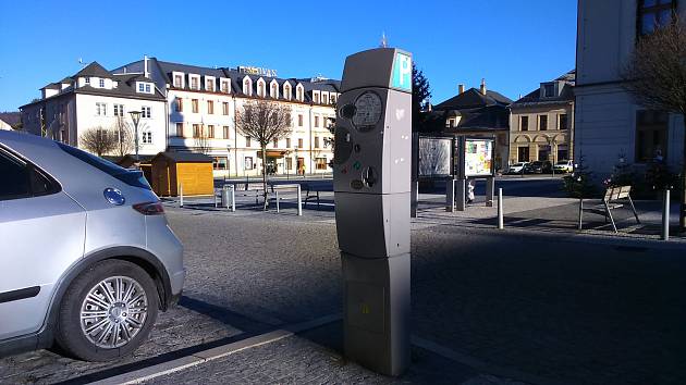 Parkovací automat na jesenickém náměstí