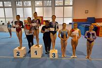 Šumperské gymnastky na ostravském závodě Zlatý štít VOKD