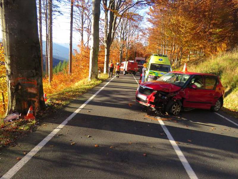 Nehoda u Bělé pod Pradědem 16.10. 2017