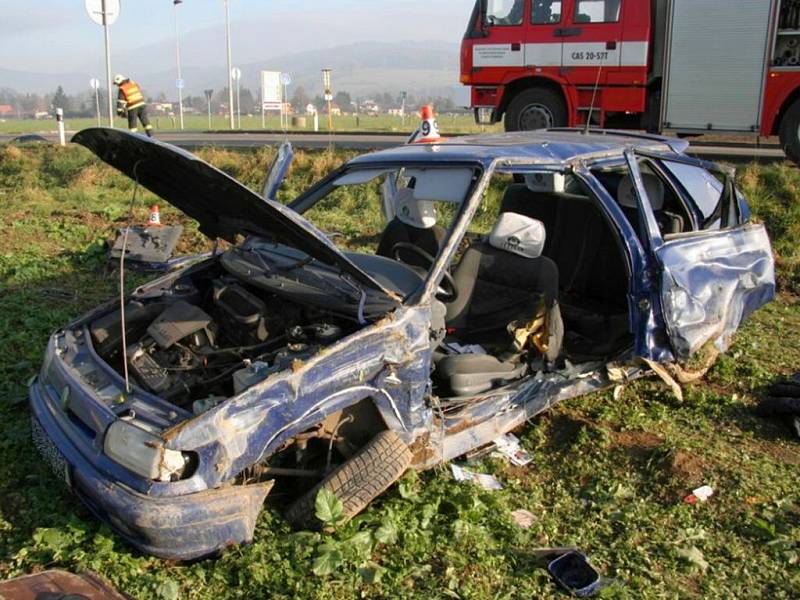 Srážka toyoty a felicie u Rapotína