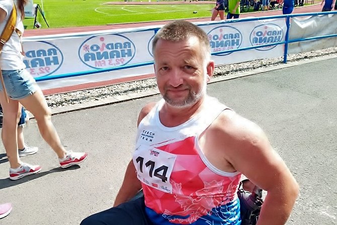 Dušan Ščambura na závodech v Olomouci