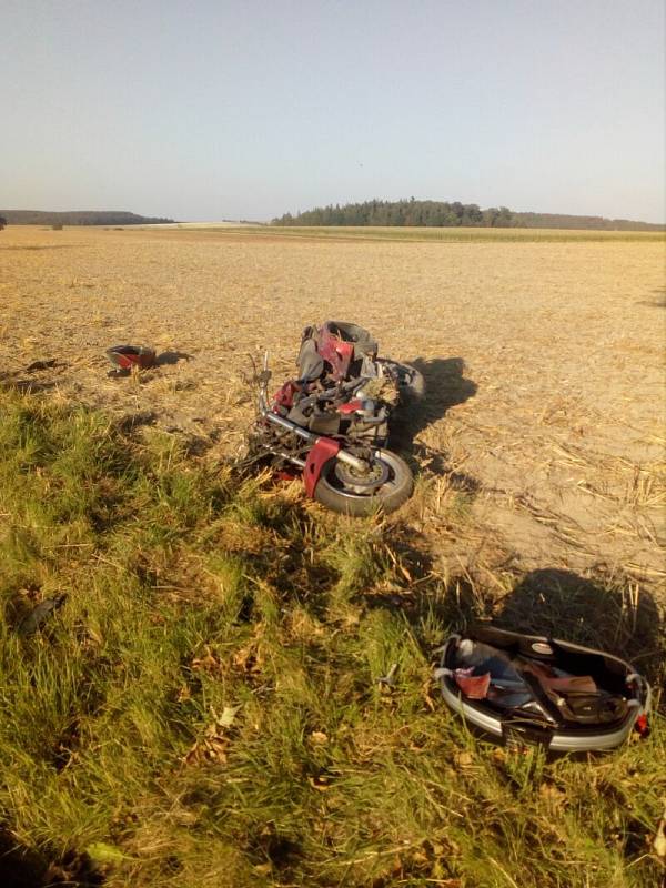 Tragická nehoda motorkáře u Březska na Prostějovsku