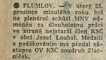 Výstřižek ze Stráže lidu z roku 1966