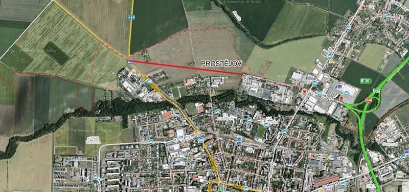 Severní obchvat - Dopravní spojka, která by měla ulevit přetížené Olomoucké ulici by měla ústit z kruhového objezdu u Držovic.