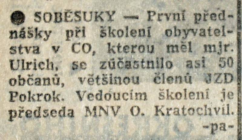 Výstřižek ze Stráže lidu z roku 1966