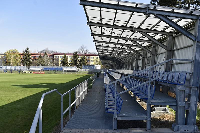 Městský fotbalový stadion Za Místním nádražím v Prostějově. 19. 4. 2022