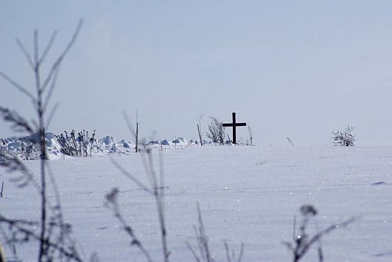 Zasněžená krajina v okolí Repech - 28.1.2012